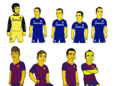 Ketika Pemain Barcelona dan Chelsea Jadi Tokoh 'The Simpsons'!